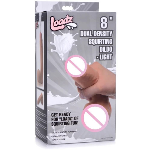 Фалоімітатор з еякуляцією Loadz 8" Dual Density Squirt Dildo Light
