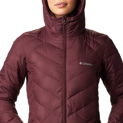 Куртка Columbia Heavenly™ Long Hooded Jacket 1738161-671 44 зимова бордова з капюшоном: Вид Куртки