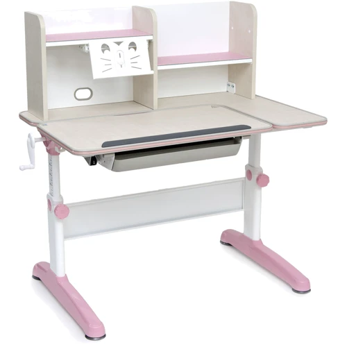 Парта SingBee Q-Assembly L Pink + Книжный стеллаж SBS-612 (SBS-602-PK + SBS-612) фото 14