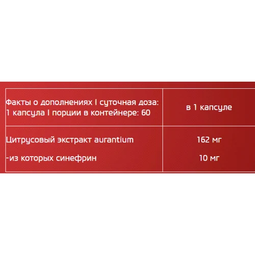 Жиросжигатель BioTechUSA Synephrine 162 mg 60 Capsules: Пол Унисекс