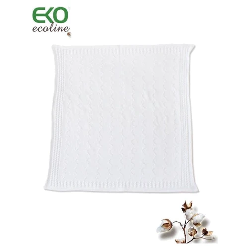 Плед EKO (DW-03) Бавовна білий 80x70