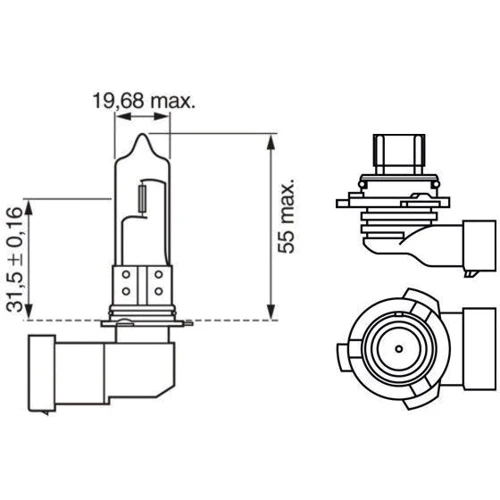 Галогенна автолампа Bosch 9006 (HB4) Pure Light 12V 51W (1987301063) фото 4