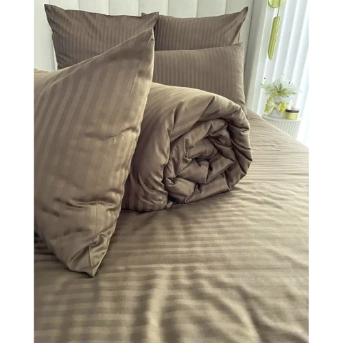 Комплект постельного белья LightHouse Sateen Stripe Brown страйп-сатин евро (603678_2,0): Размер простыни, см 240x260