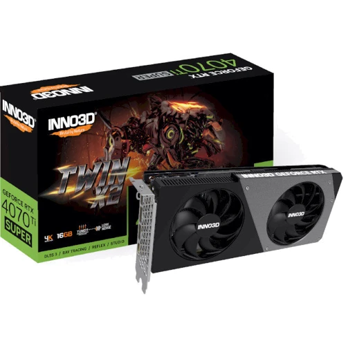 Видеокарта INNO3D GEFORCE RTX 4070 Ti SUPER TWIN X2 (N407TS2-166X-186156N): Объем памяти, Гб 16