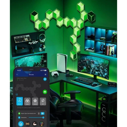 Набір настінних світильників Govee H606A Glide Hexagon Light, 7, RGBIC, WI-FI/Bluetooth, білий (H606AC81)