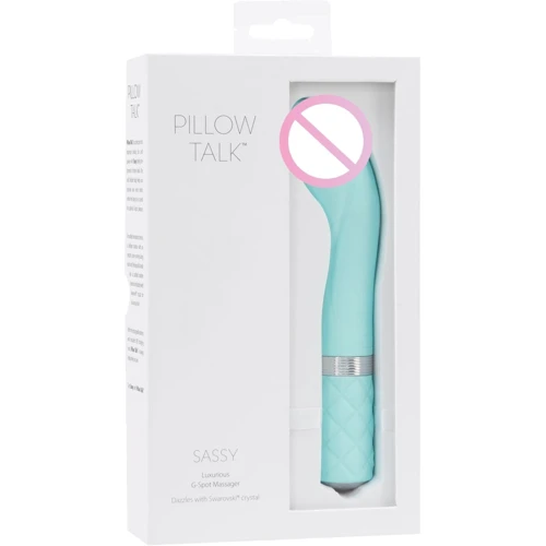 Роскошный вибратор PILLOW TALK - Sassy Teal с кристаллом Сваровски