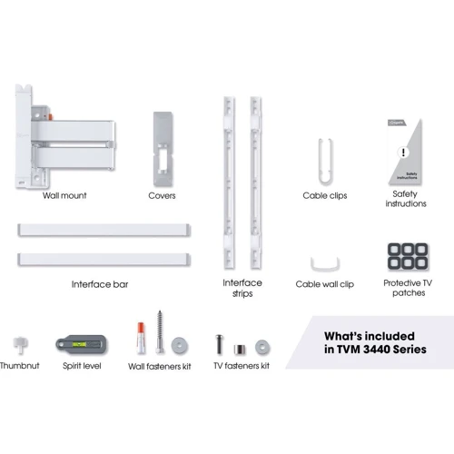 Кронштейн для ТБ Vogels TVM 3443 White: Кут повороту 120°