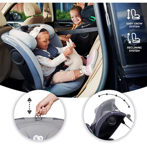 Автокресло Kinderkraft i-Grow i-Size Grey (KCIGRO00GRY0000): Регулировка Высоты подголовника, Наклона спинки