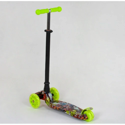 Самокат трехколесный MAXI "Best Scooter" пластмассовый, трубка руля алюминиевая Light green/Black (74318): Максимальная допустимая нагрузка, кг 60