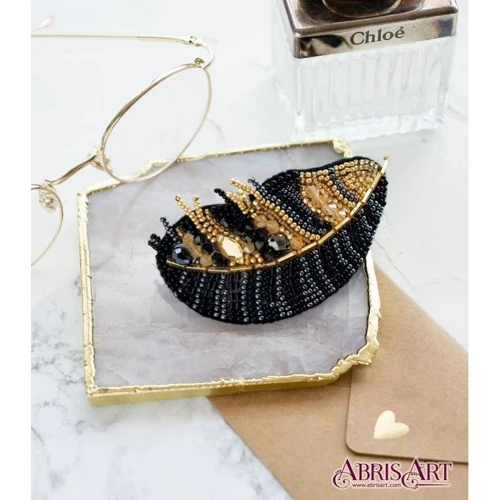 Abrisart ADH-004 Набор для вышивки бисером украшения для волос Прекрасное перо