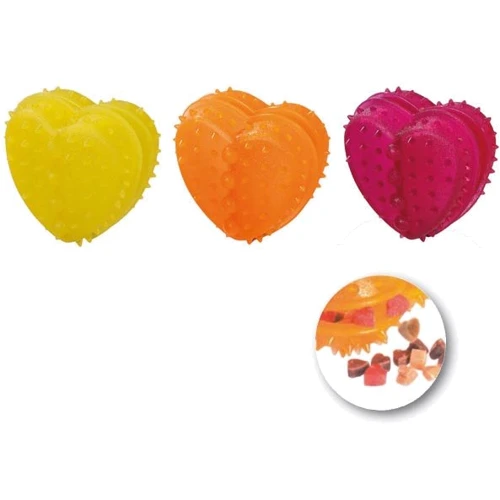 Flamingo Good4Fun Heart Refillable іграшка для собак у вигляді серця для ласощів гума 8х8х5 см (43605)
