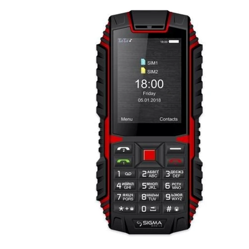 Мобильный телефон Sigma mobile X-treme DT68 Black-Red (UA UCRF): Дисплей 2.4'' QVGA TFT (240x320 пикселей)
