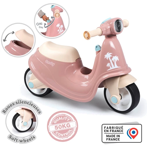Скутер Smoby Toys розовая пудра 65x34x48 см от 18 мес.+ (721008): Производитель Smoby Toys