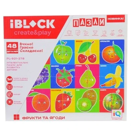 Ігровий набір Iblock Конструктор-пазл фрукти (PL-921-278): Виробник Iblock