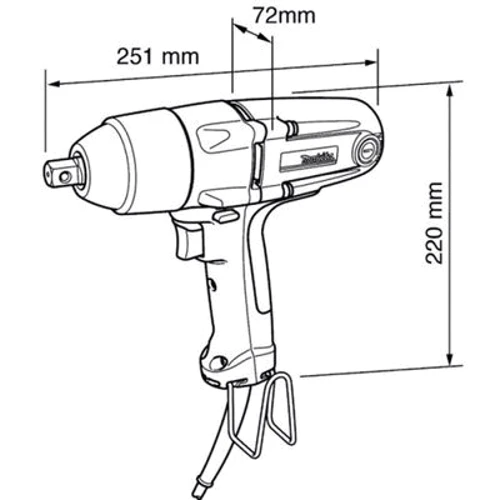 Гайковерт сетевой Makita TW0200: Тип патрона квадрат 1/2"