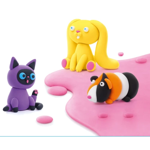 Набор пластилина Ліпака Пушистые любимцы: Сиамская кошка, зайчик, морская свинка (60046-UA01)