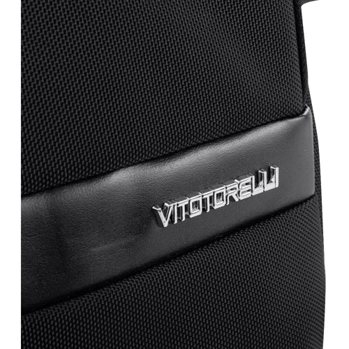 Мужская сумка через плечо Vito Torelli черная (VT-K594-black): Фактура Тканая, Матовая