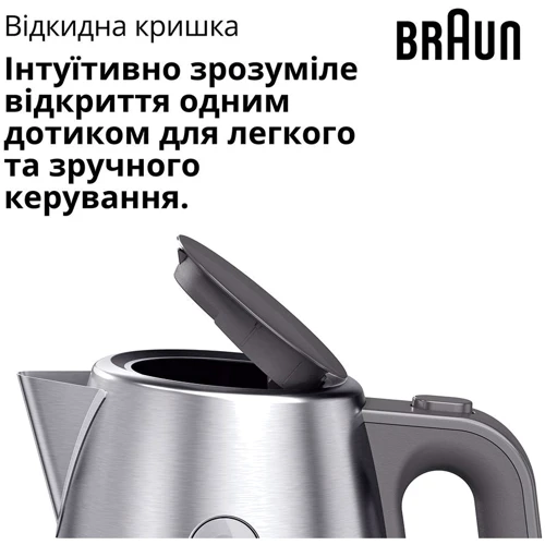 Електрочайник Braun WK 1500 GY: Покриття нагрівального елементу (матеріал) нержaвеющaя стaль