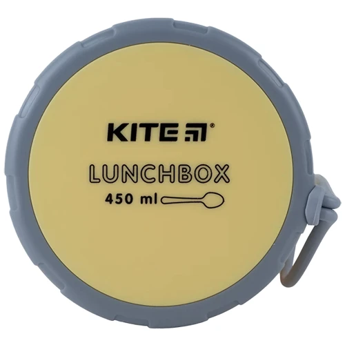 Ланчбокс Kite круглий із наповненням 450 мл жовтий (K23-187-1): Кількість відділень 2