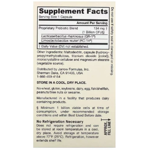 Jarrow Formulas Women's Fem Dophilus Пробиотики для женщин женский дофилус 1 млрд КОЕ 60 вегетарианских капсул