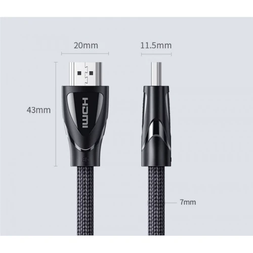 Кабель и переходник HDMI M - M 1.0 м V2.1 Ugreen With Braid 8K@60Hz/4K@120Hz HD140