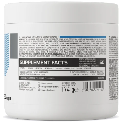 Аминокислота для спорта OstroVit Capsules Arginine 3000 150 caps / 50 servings: Тип Аргинины