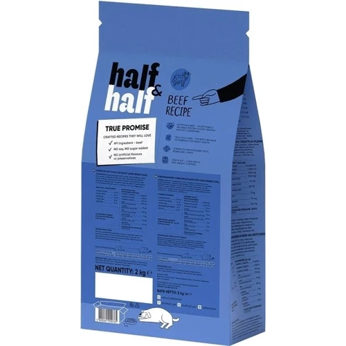 Сухой корм Half & Half для взрослых собак больших пород с говядиной 2 кг (4820261920765): Возраст Взрослые