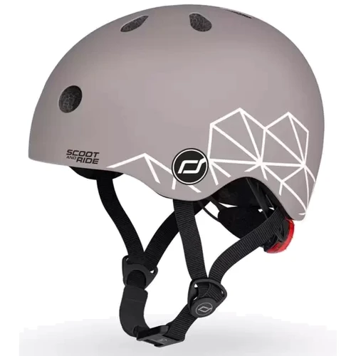 Шлем детский Scoot and Ride Коричневый с фонариком 45-51см (SR-181206-BROWNLINES) фото 8