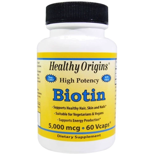 Healthy Origins Biotin High Potency 5000 mcg 60 Vcaps Биотин 60 капсул
