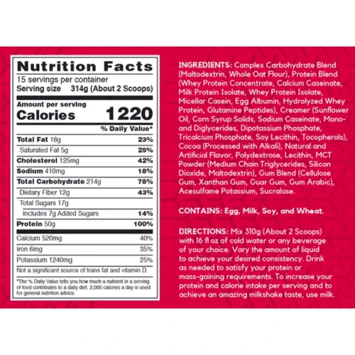 Гейнер BSN True-Mass 1200 4710 g / 15 servings / Chocolate Milkshake: Пол Унисекс