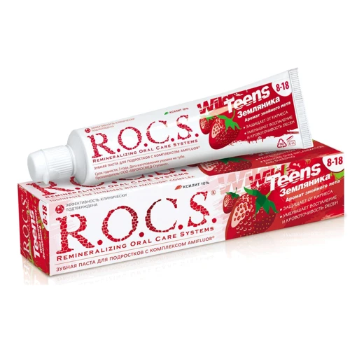 Зубна паста R.O.C.S. Teens Аромат спекотного літа. Суниця 74 гр (4607034471910)