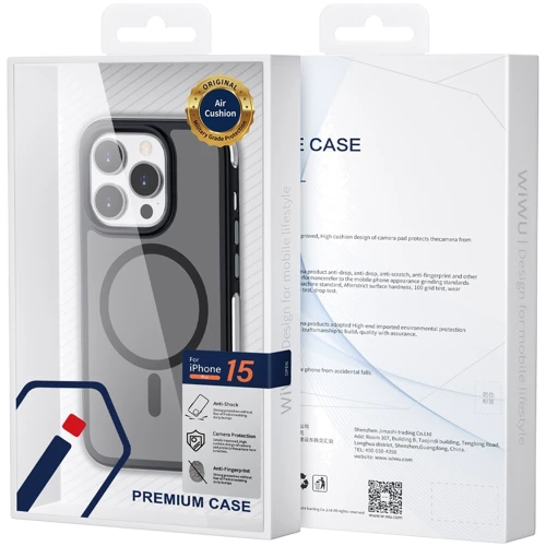 Чехол для iPhone WIWU Airbag Skin Feel MagSafe Black for iPhone 15 (ZKK-012) фото 7