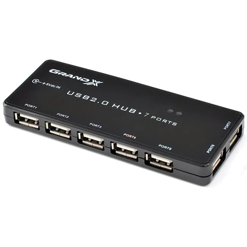 Аксессуар для ноутбуков USB хаб Grand-X 7 портов + 1,2m USB cable (GH-701) фото 3