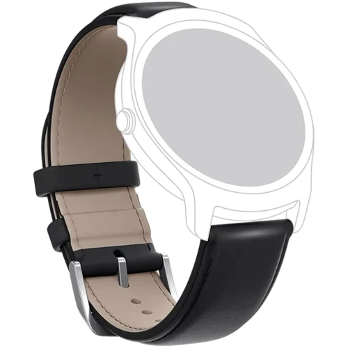 Ремешок Mobvoi 20mm Genuine Leather Strap Black for TicWatch C2 / C2 plus: Цвет черный