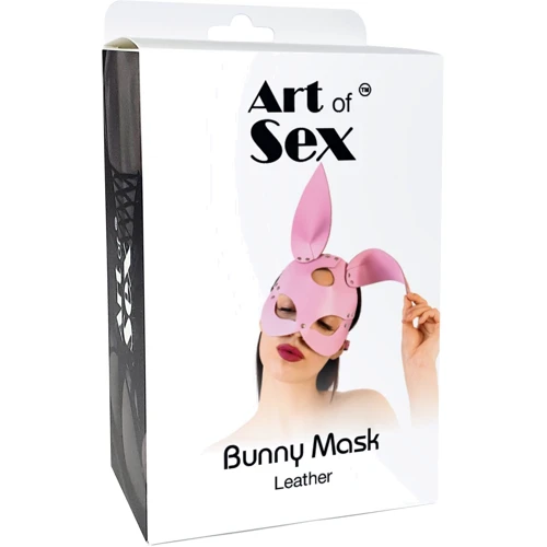 Кожаная маска Зайки Art of Sex - Bunny mask, розовый