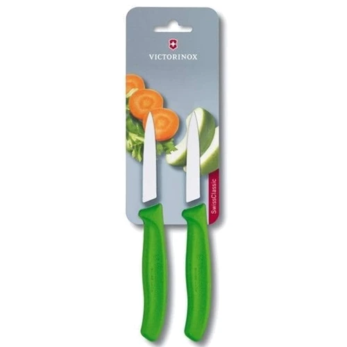 Набір кухонних ножів Victorinox SwissClassic Paring 8см зелений 2шт (6.7606.L114B)