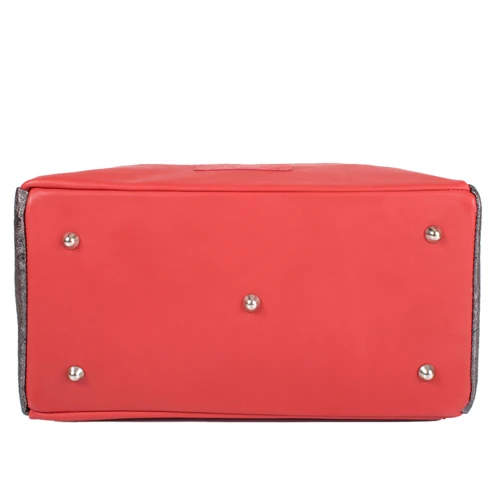 Женская сумка-мешок Laskara красная (LK-DD212-red-black-silver): Тип ручки С двумя ручками, Длинная ручка