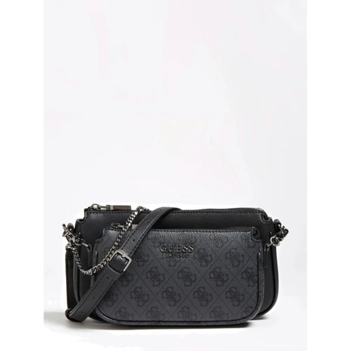 Жіноча сумка крос боді Guess Mika Double Pouch Crossbody темно-сіра (HWSM7967700-COA)