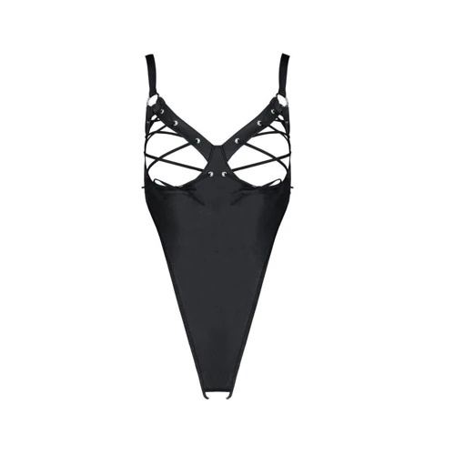Боди из экокожи Celine Body black 4XL/5XL