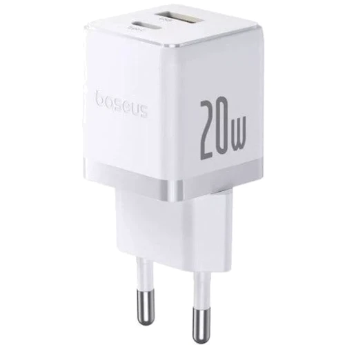 Зарядное устройство Baseus Wall Charger Palm USB-C+USB 20W with USB-C Cable White (P10111608213-01): Особенности Power Delivery (PD), Быстрая зарядка, USB-C