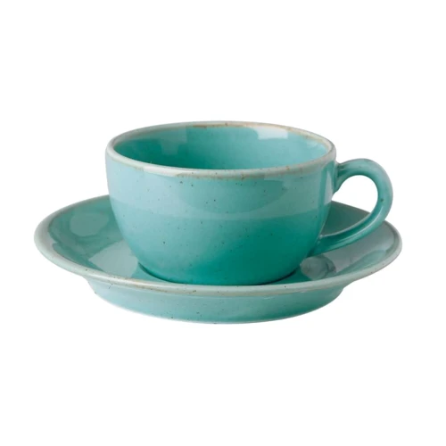 Чашка чайна Porland Seasons Turquoise 200 мл із блюдцем 160 мм у наборі (213-222105.T)