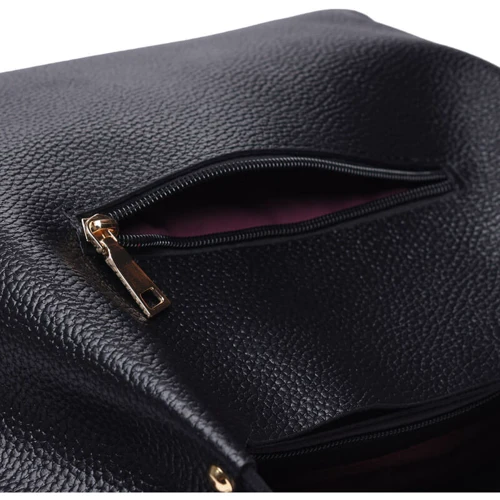 Женская сумка шоппер Ricco Grande черная (1L943-black): Тип ручки Со съемным ремнем, Плечевой ремень, С двумя ручками, Короткая ручка