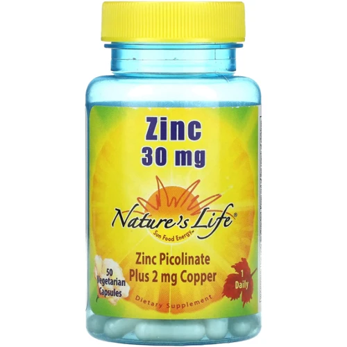 Nature's Life Zinc Цинк 30 мг 50 вегетарианских капсул