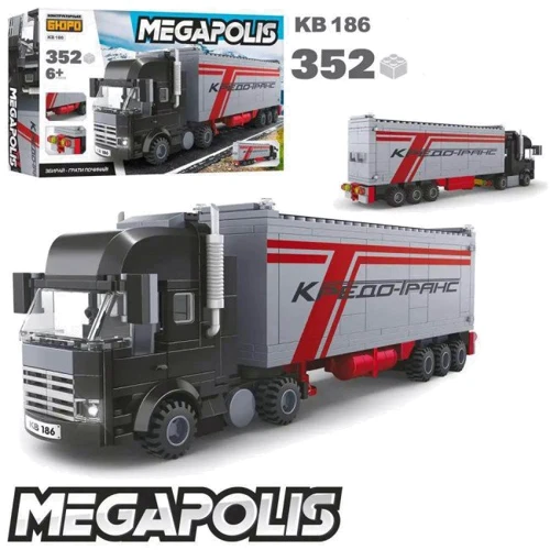 Конструктор Limo Toy Черный грузовик с прицепом 352 детали (KB 186): undefined undefined