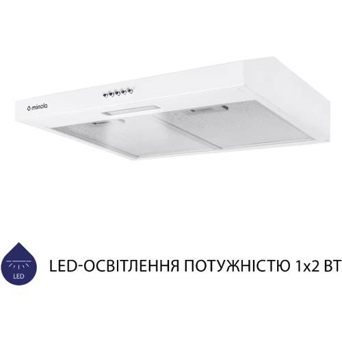 Вытяжка Minola HPL 504 WH: Тип воздухоочистителя Рециркуляция, Отвод