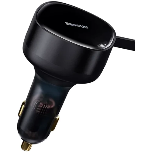 Зарядний пристрій Baseus Car Charger Retractable USB-C+USB-C 33W Black (C00035500111-00): Особливості Быстрая зарядка, USB-C