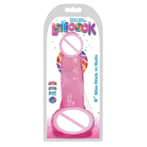 Реалистичный фалоимитатор Xr Brands 6 Inch Slim Stick with Balls Cherry Ice Dildo