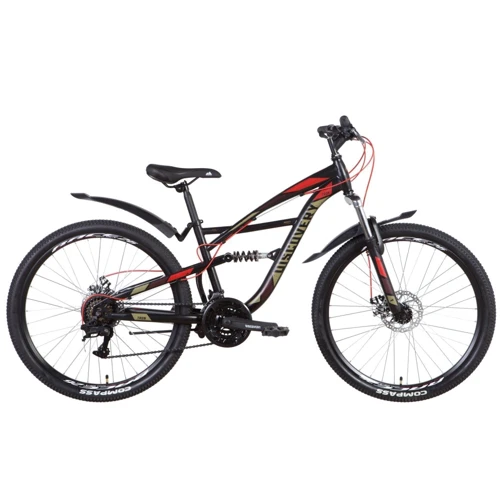 Велосипед Discovery TRON AM2 DD с крылом Pl 2022 ST 26" черный с хаки (OPS-DIS-26-507)