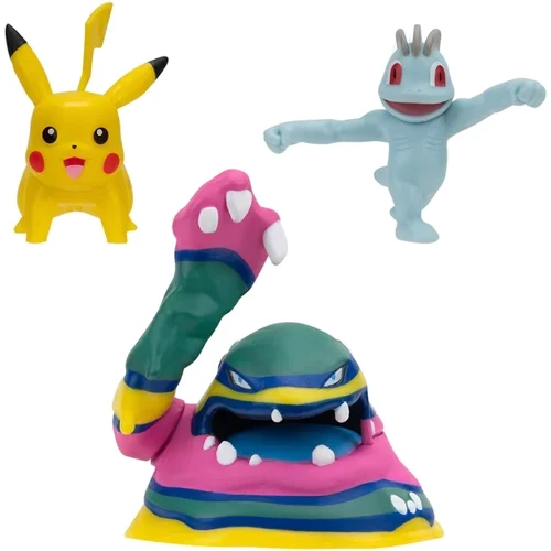 Набір ігрових фігурок Pokemon W19 - Мачоп, Пікачу, Алола Мак (PKW3597)