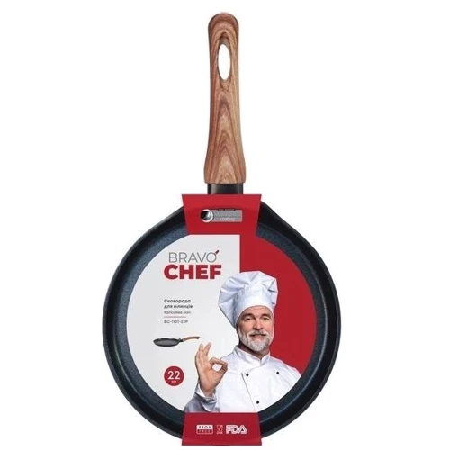 Сковорода Bravo Chef для млинців 22 см (BC-1101-22Р): Матеріал корпусу Алюминий кованый